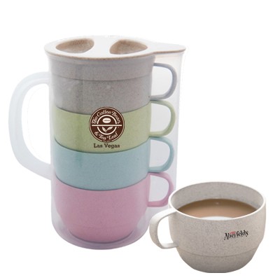 Wheat Eco Jug with coffee Mug - 1.6L 01