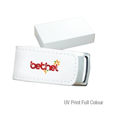 Executive PU White Magnetic USB Flash Drive - 4GB 03