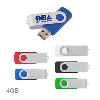  Metal Swivel Rubber Coated USB Flash Drive - 4GB 04
