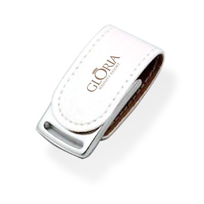 Executive PU White Magnetic USB Flash Drive - 4GB 05