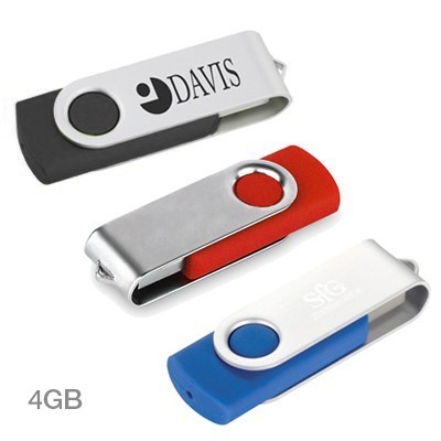  Metal Swivel Rubber Coated USB Flash Drive - 4GB 03