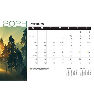 Majestic Scenery ll Wire-O Desk Calendar 2024 10