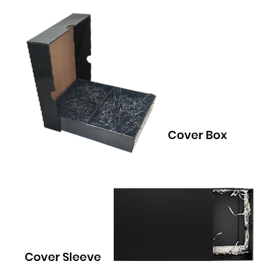 Black Gift Box 3 Compartment with Shredded Paper- M Size 05