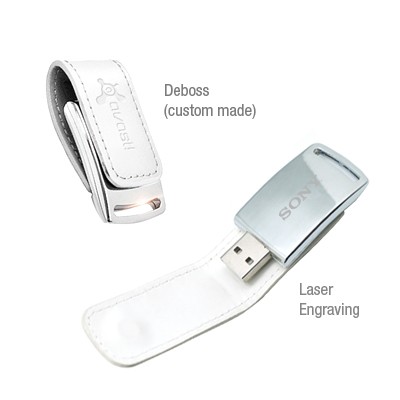 Executive PU White Magnetic USB Flash Drive - 4GB 04