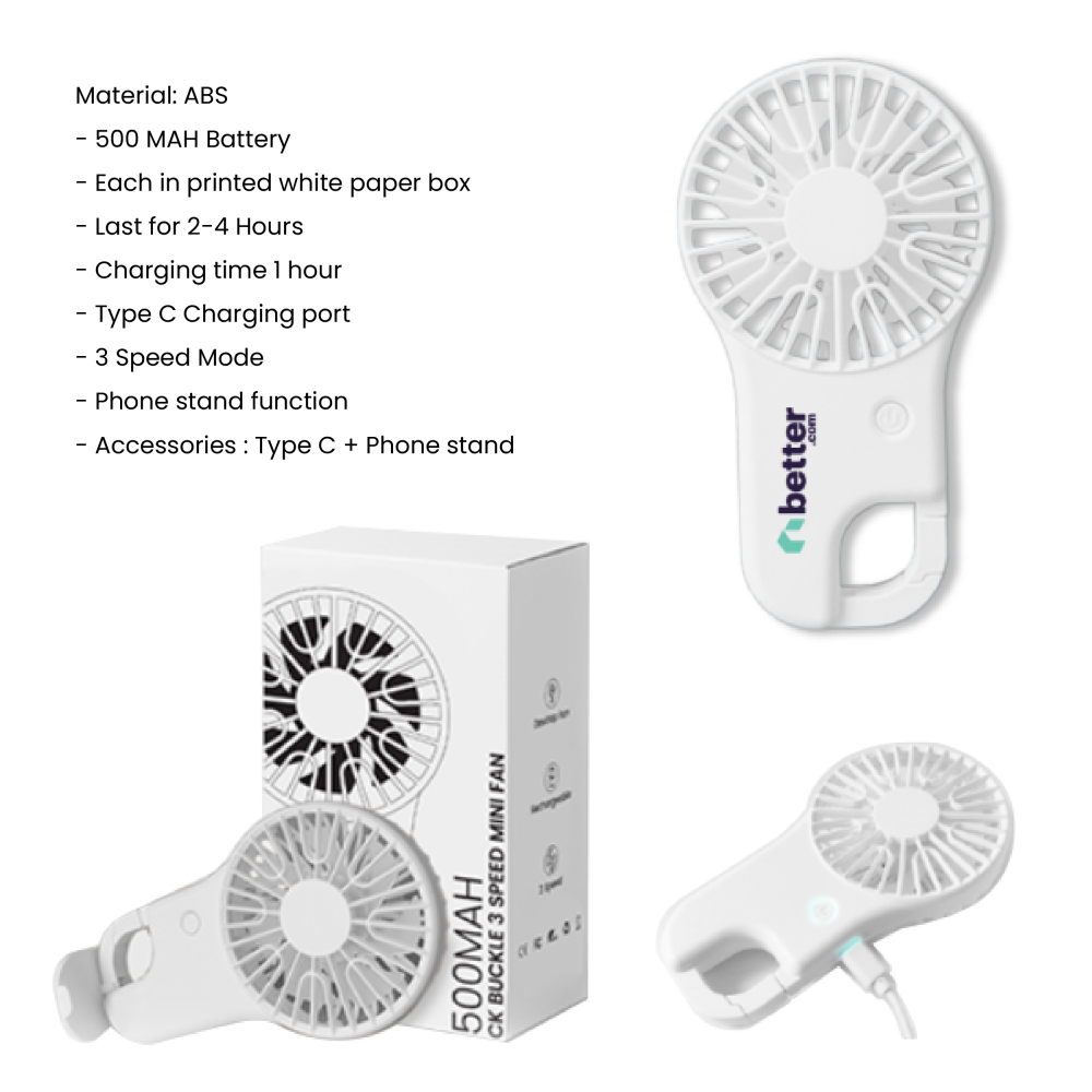 CK Buckle 3 Speed mini fan – 500mAh 11