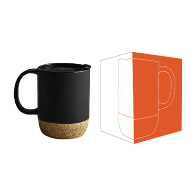CORK 2 Tone Ceramic Mug with Cover – 400ml 07