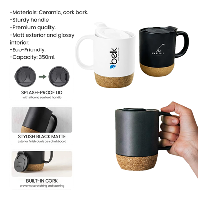 CORK 2 Tone Ceramic Mug with Cover – 400ml 09
