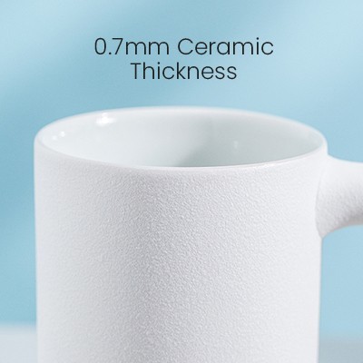 DESIGNER Ceramic Mug with Wooden Handle - 450ml 06