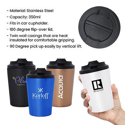 DEVINE Stainless Steel Double Wall Mug - 350ml 09