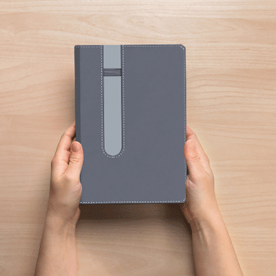 Duo Tone PU A5 Notebook with Pen Loop 06