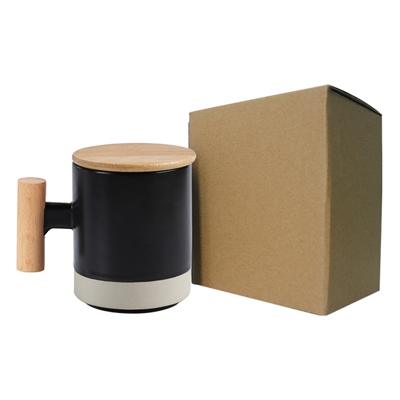 Duo Tone 2 Ceramic Wooden Handle Mug - 380ml 07