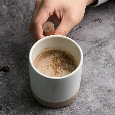 Duo Tone 2 Ceramic Wooden Handle Mug - 380ml 04