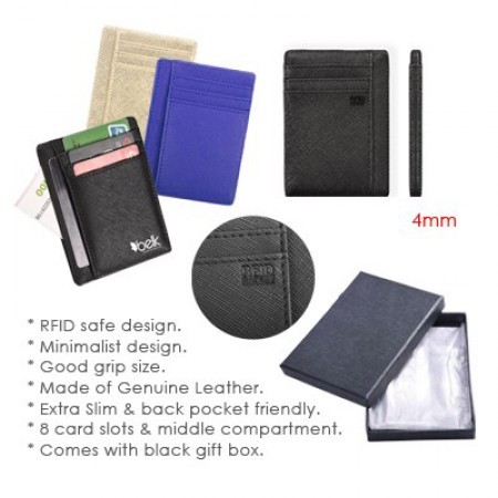 RFID Safe Extra Slim G.Leather Travel Wallet 10