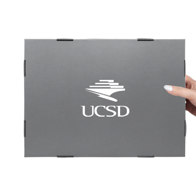 Grey Gift Box 2 Compartment with Shredded Paper- L Size 08