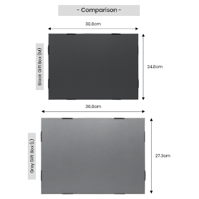 Grey Gift Box 2 Compartment with Shredded Paper- L Size 04