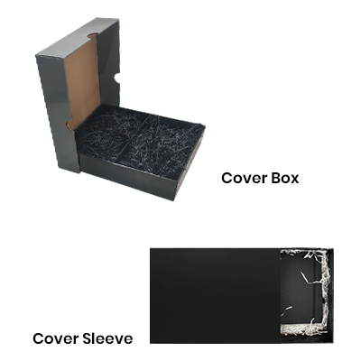 Grey Gift Box 3 Compartment with Shredded Paper- L Size 04