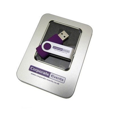 Half Window USB Metal Tin Box with White Sleeve 01