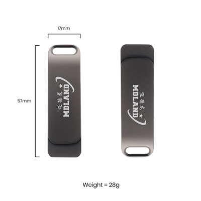 Metal Swing Black USB Flash Drive - 8GB 08