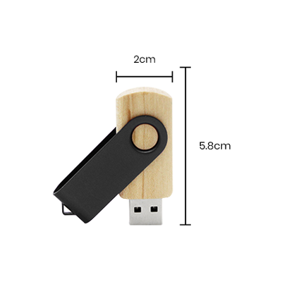 Metal Swivel Black Wooden USB Flash Drive – 32GB 08