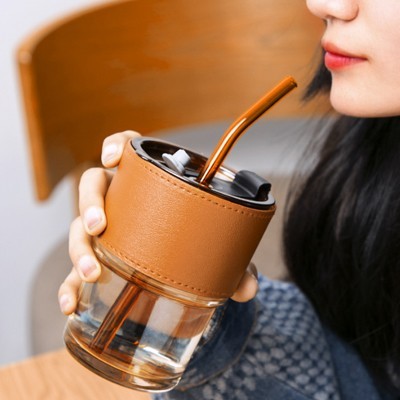 MONTE 2 Premium Color Glass Mug with PU Sleeve- 400ml 09