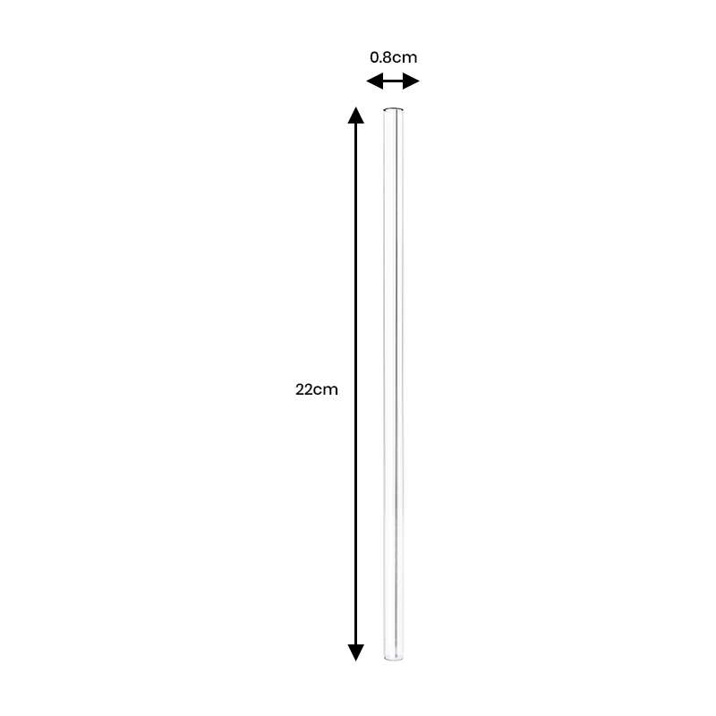 Premium Glass Straw (8×220) with Straw Felt Pouch Set 08