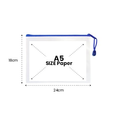 PVC Frosted Zipper Pouch - A5 Size 06