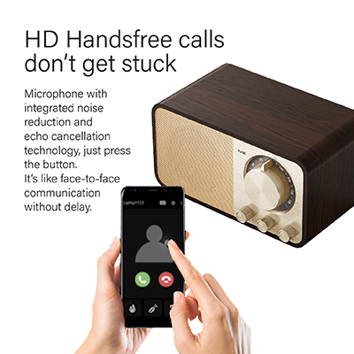 Retro Wooden Bluetooth Speaker with FM Radio – 1800mAh 07