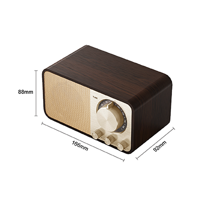 Retro Wooden Bluetooth Speaker with FM Radio – 1800mAh 08