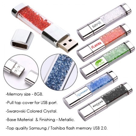 Rhinestone Crystal USB Flash Drive - 8GB 11