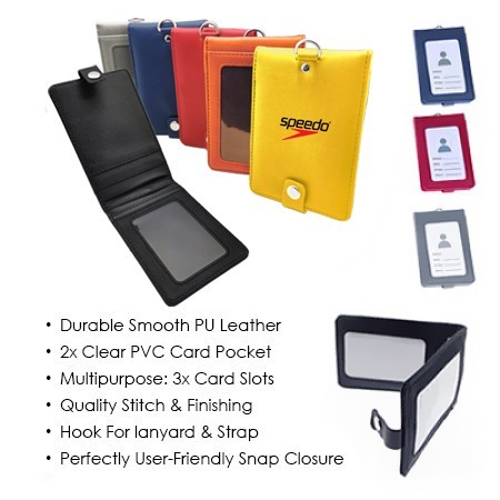 Smooth PU ID Holder Flip Open Wallet 10