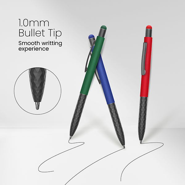 Stylus Touch Press Action Aluminum Ball Pen 05
