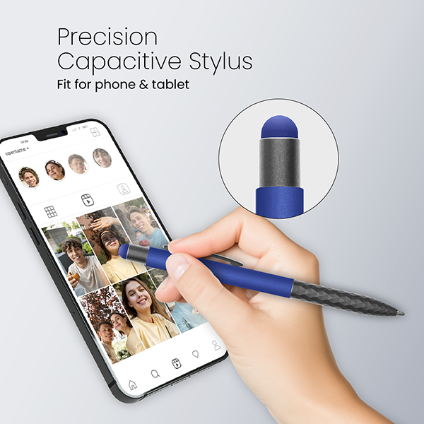 Stylus Touch Press Action Aluminum Ball Pen 04