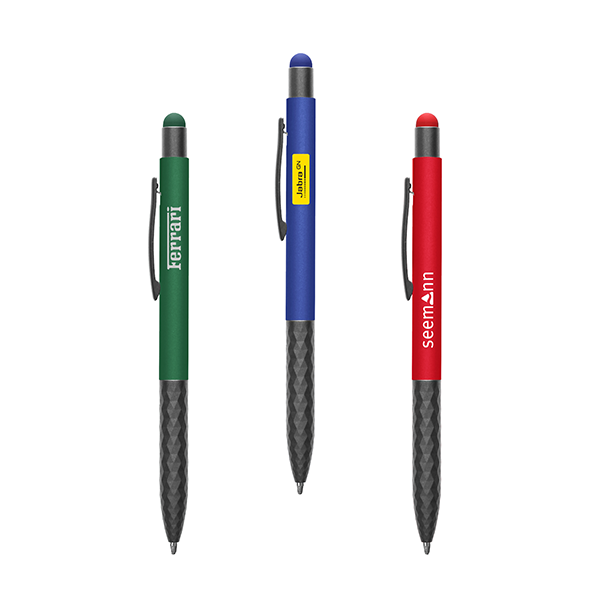 Stylus Touch Press Action Aluminum Ball Pen 01
