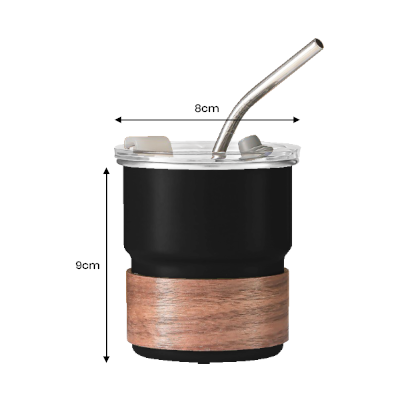 ZEN Stainless Steel Tumbler with Wooden Holder - 300ml 07