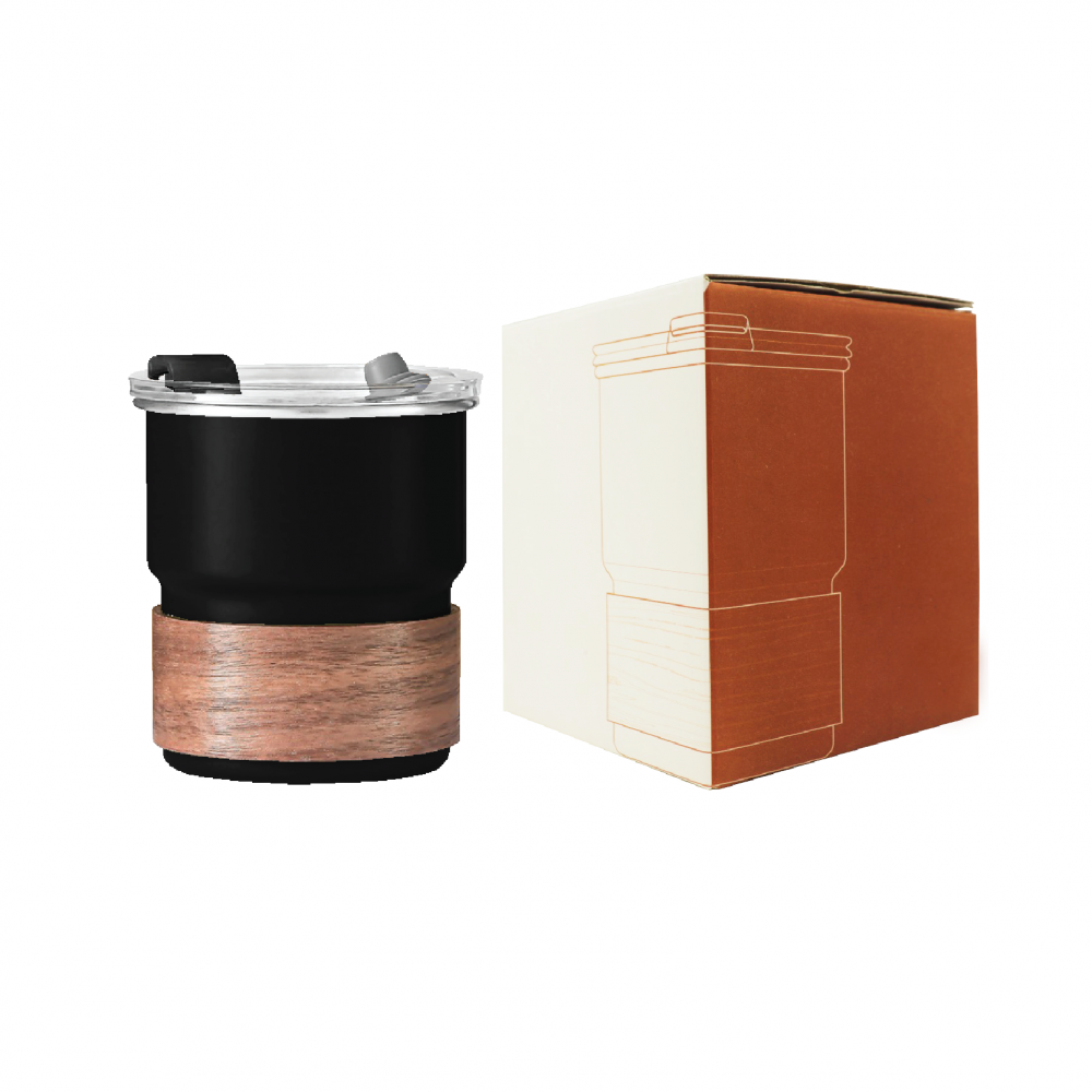 ZEN Stainless Steel Tumbler with Wooden Holder - 300ml 08