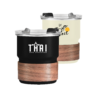 ZEN Stainless Steel Tumbler with Wooden Holder - 300ml 01