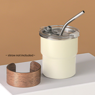 ZEN Stainless Steel Tumbler with Wooden Holder - 300ml 04